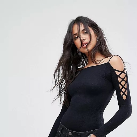 #1034 NWT Free People Cross Shoulder LongSleeve Layering Top Size Xs/S Fuchsia - Picture 12 of 13